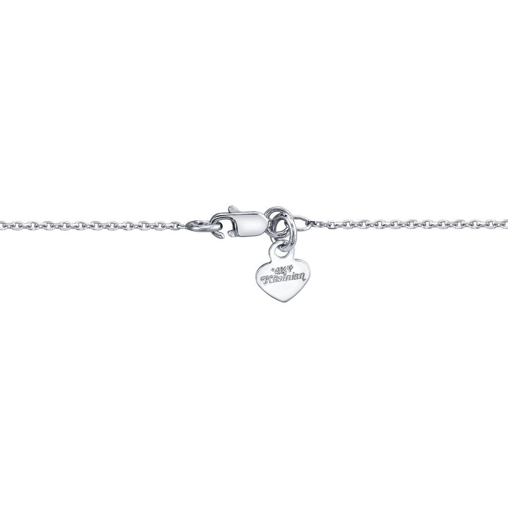 14K WHITE GOLD DIAMOND TINY CROSS NECKLACE