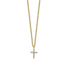 14K YELLOW GOLD DIAMOND TINY CROSS NECKLACE